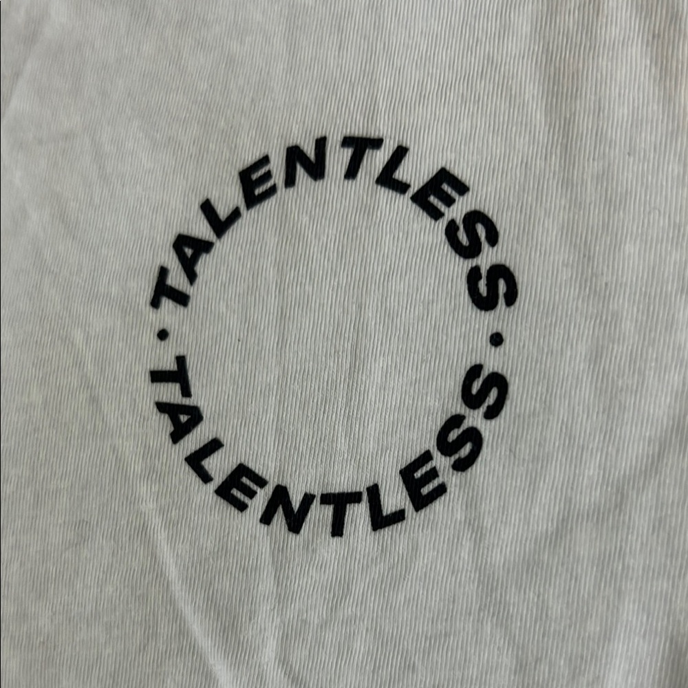 Talentless White Crop Top with Crew Neck and Logo - Picture 7 of 10